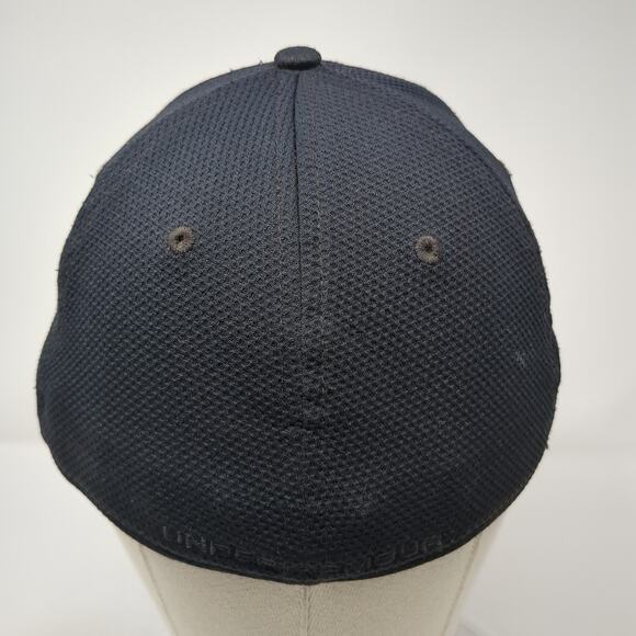 Under Armour Fitted Hat Black XL Solid Embroidered Logo Vent Holes - Picture 6 of 9